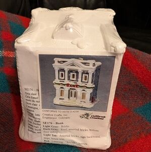 California Creations BANK SE176 Ready To Paint Christmas Holiday Village Plaster